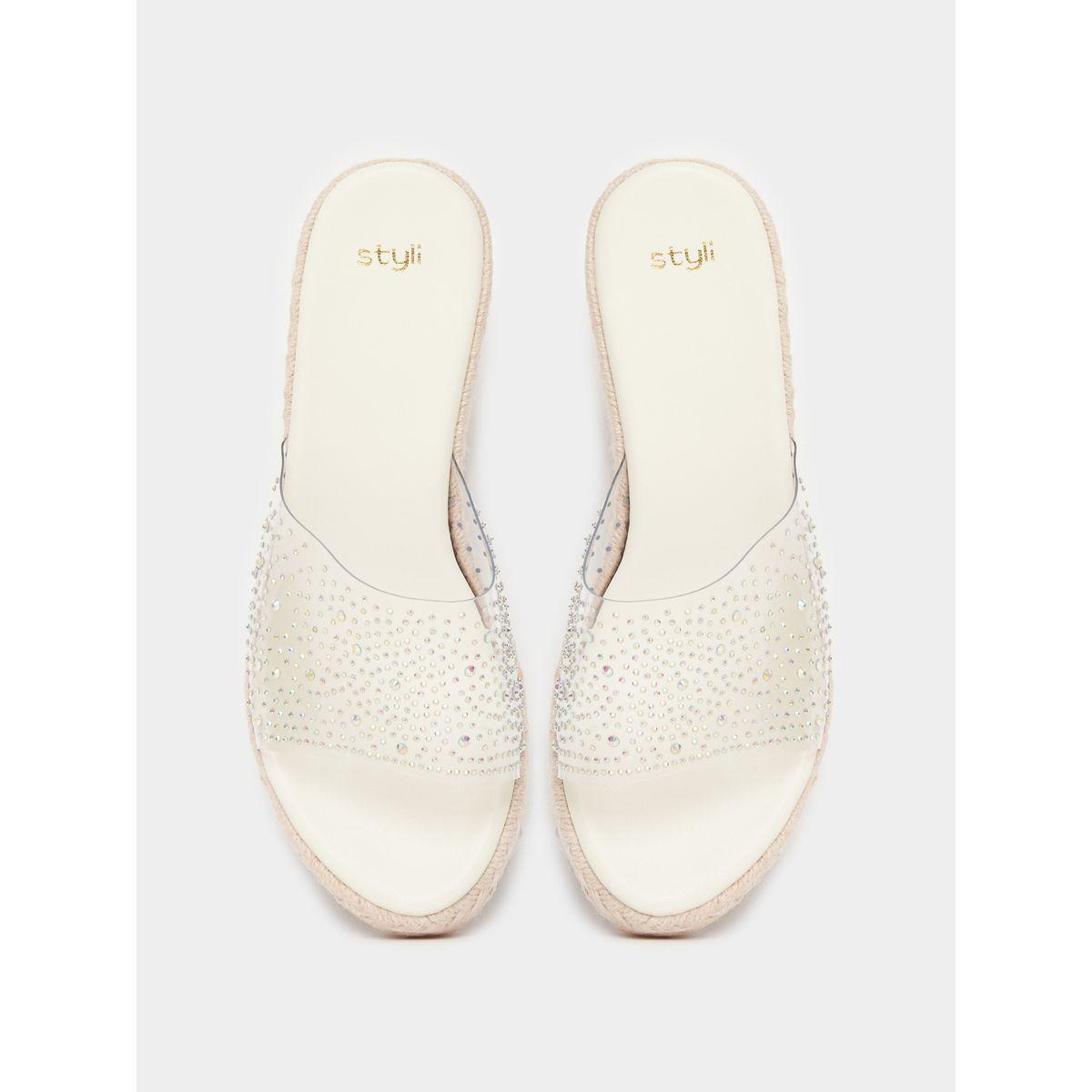 Styli Embellished Open Toe Wedge Sandals-women-shoes-heels-image-6