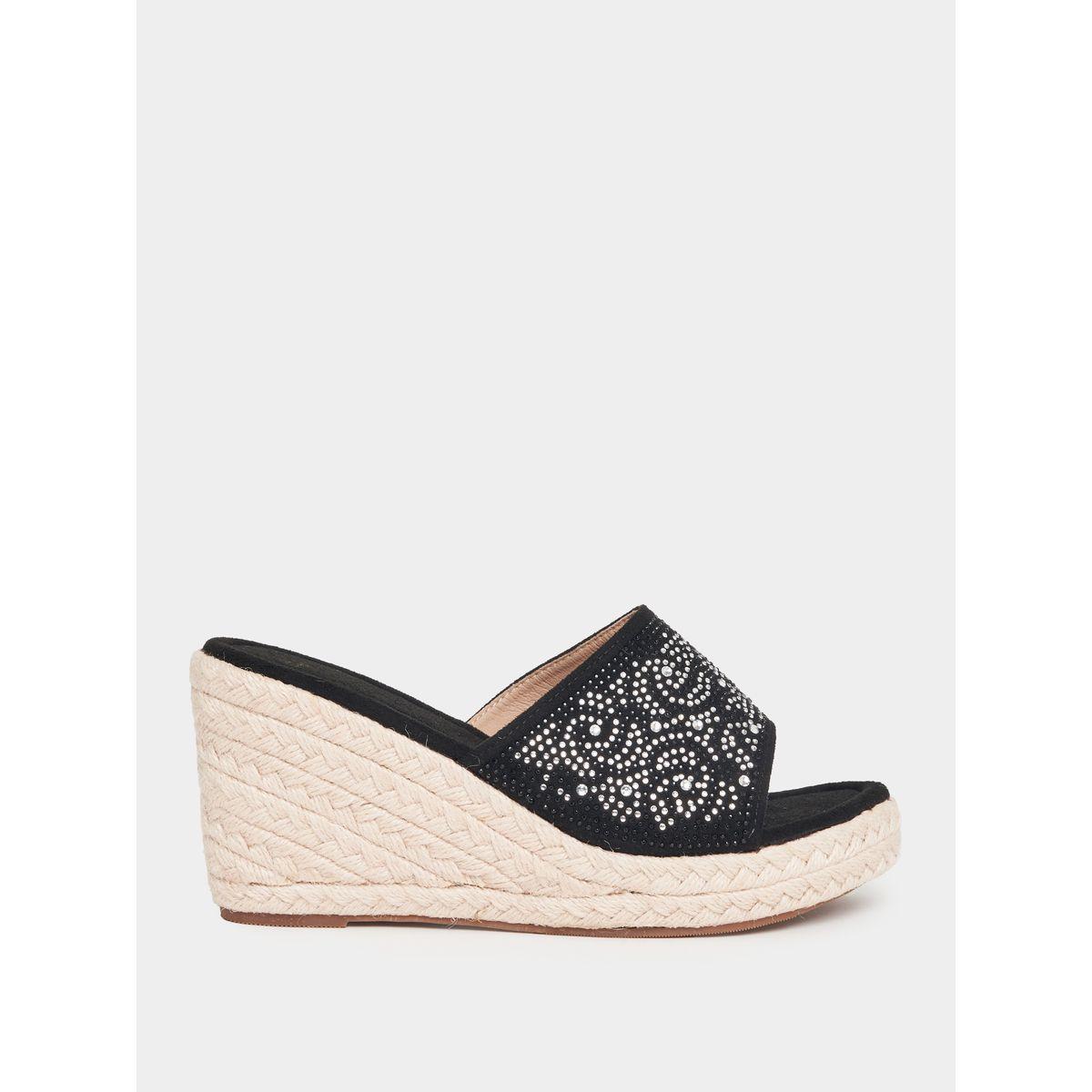 Styli Embellished Open Toe Wedge Sandals-women-shoes-heels-image-2
