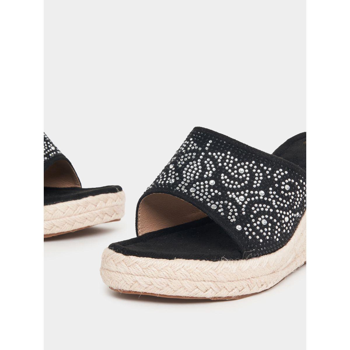 Styli Embellished Open Toe Wedge Sandals-women-shoes-heels-image-4