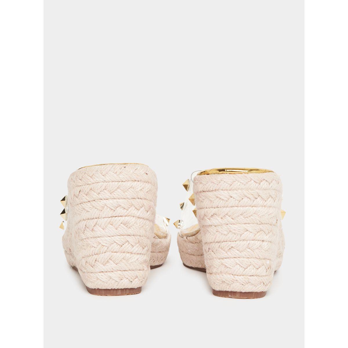Styli Metal Studded Transparent Strap Wedge Sandals-women-shoes-heels-image-5