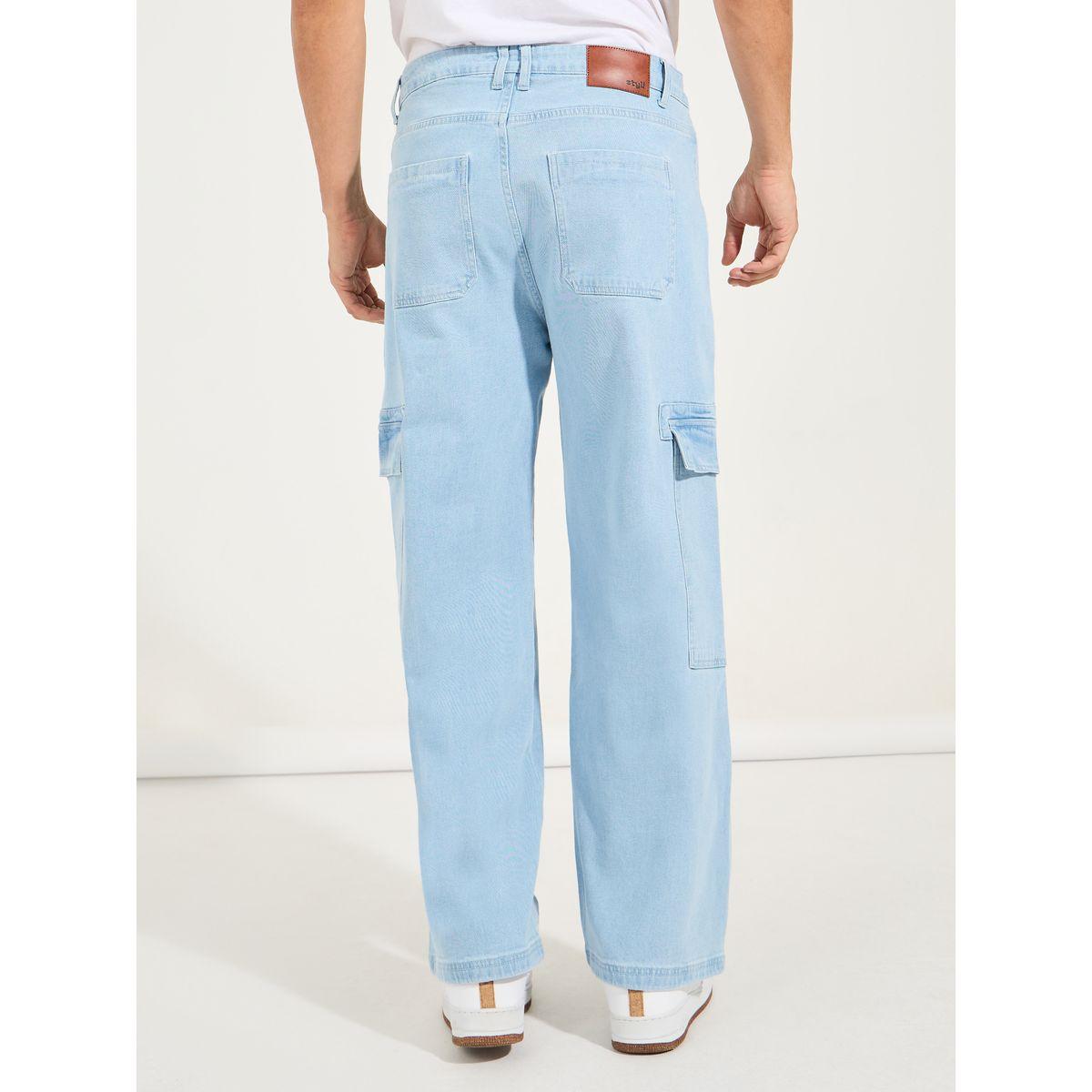 Styli Wide Leg Panelled Cargo Jeans-men-clothing-bottoms-jeans-image-4