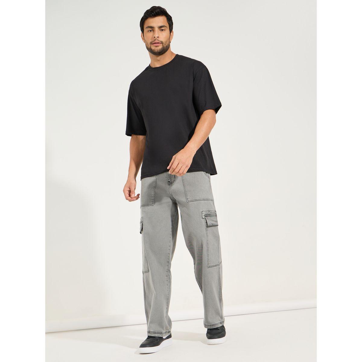 جينز كارجو بارجل واسعة وتفاصيل جيوب-men-clothing-bottoms-jeans-image-2