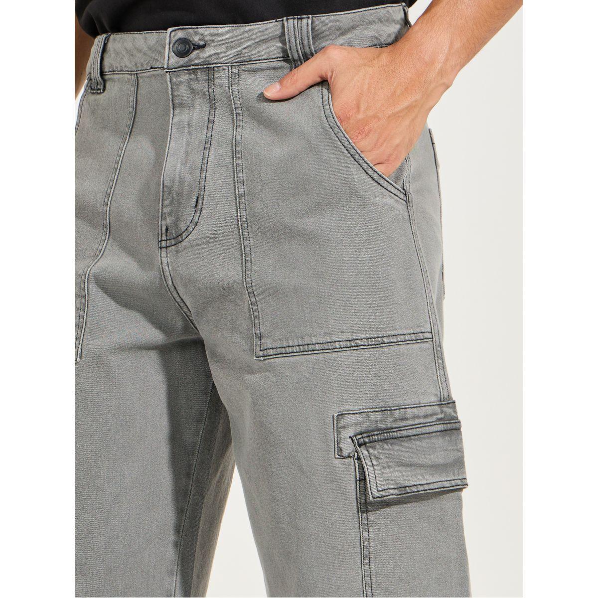 جينز كارجو بارجل واسعة وتفاصيل جيوب-men-clothing-bottoms-jeans-image-3