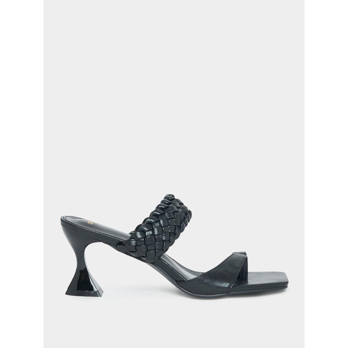 Styli Weave Double Strap Kitten Heel Sandals-women-shoes-heels-image-3