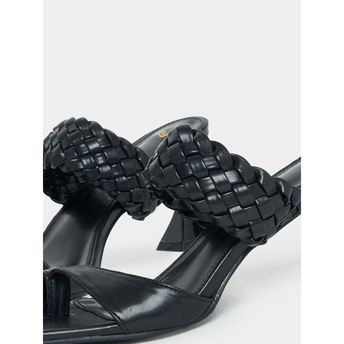 Styli Weave Double Strap Kitten Heel Sandals-women-shoes-heels-image-5