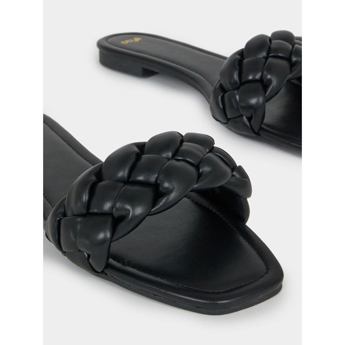 Styli Braided Design Flat Sandals-women-shoes-sandals-flats-image-3