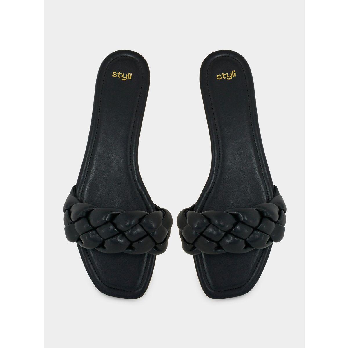 Styli Braided Design Flat Sandals-women-shoes-sandals-flats-image-5