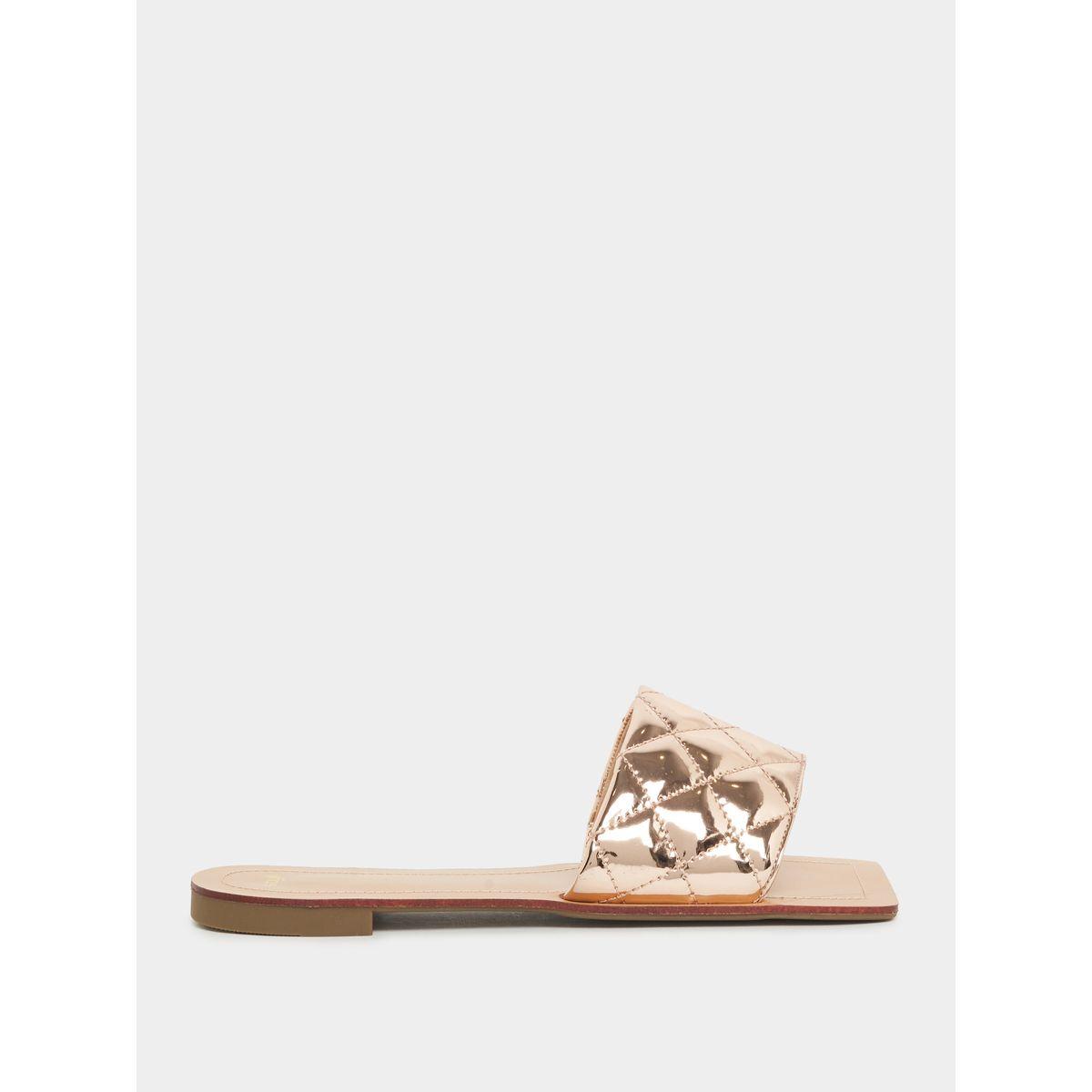 Styli Quilted Design Flat Sandals-women-shoes-sandals-flats-image-2