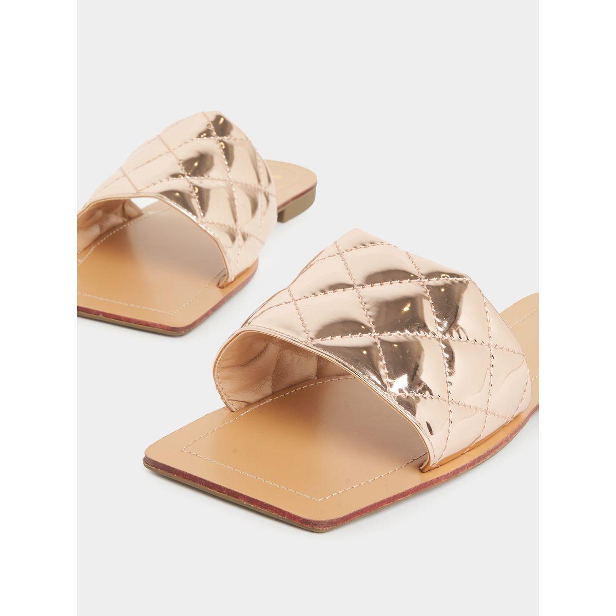 Styli Quilted Design Flat Sandals-women-shoes-sandals-flats-image-4
