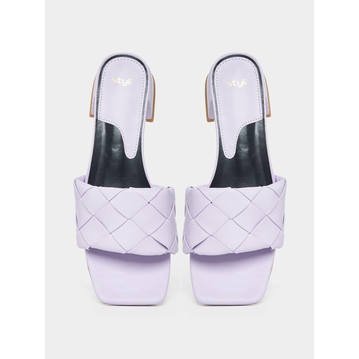 Styli Weave Strap Block Heel Sandals-women-shoes-heels-image-6