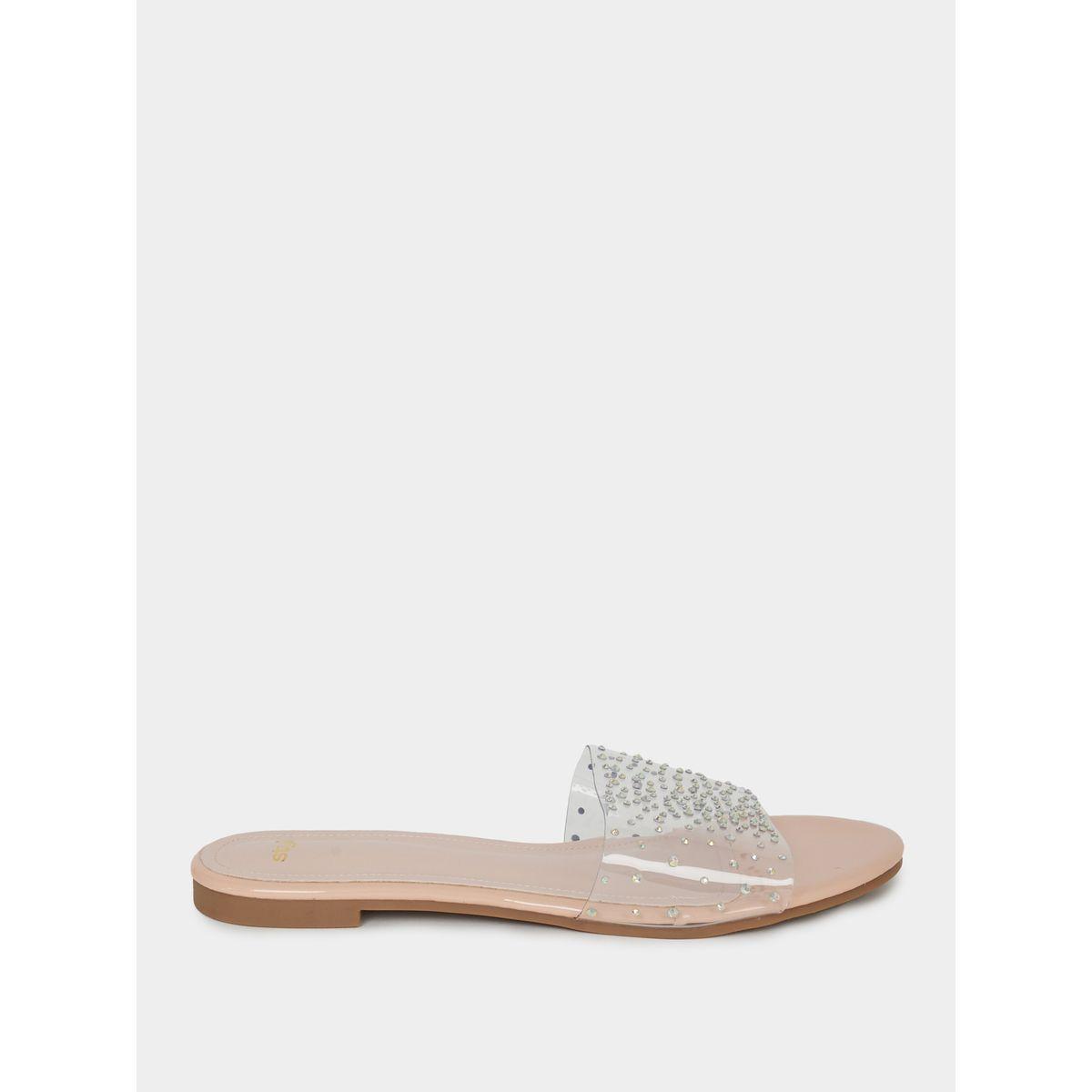 صندل فلات بسير شفاف منمق بالاحجار-women-shoes-sandals-flats-image-1