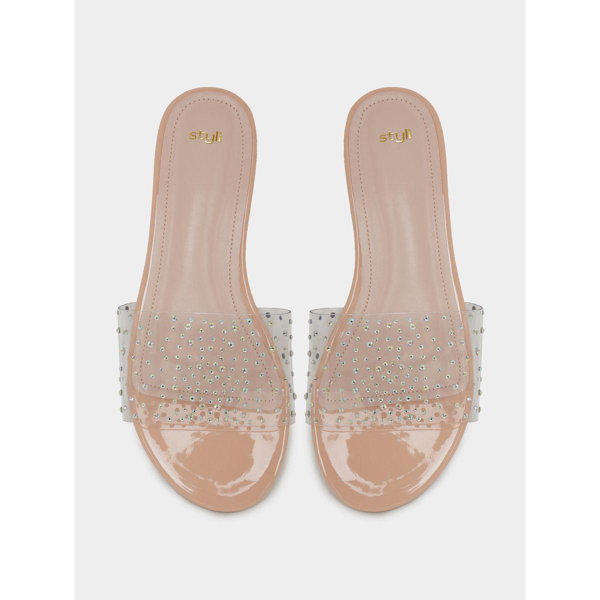 صندل فلات بسير شفاف منمق بالاحجار-women-shoes-sandals-flats-image-5