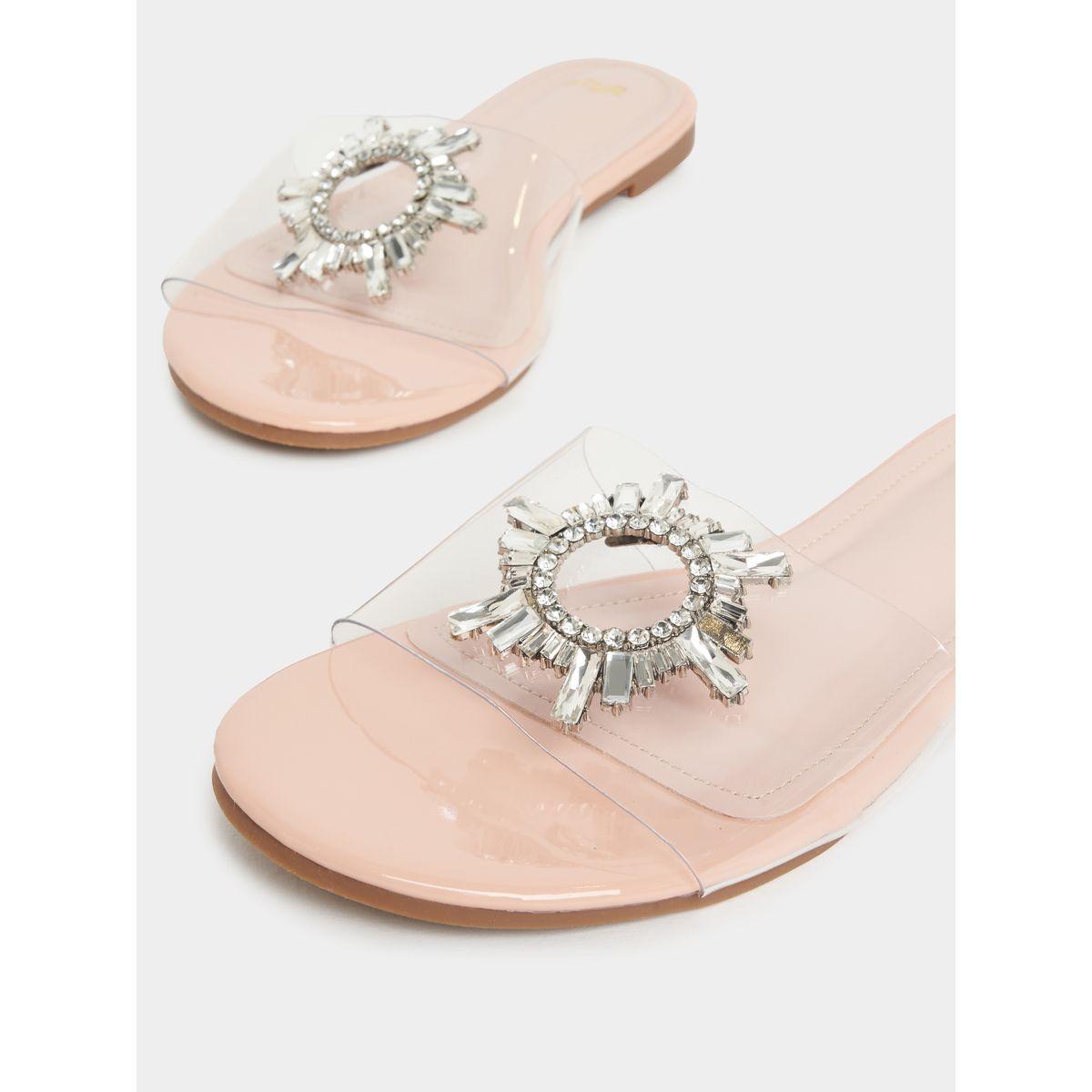Styli Embellished Open Toe Flat Sandals-women-shoes-sandals-flats-image-3