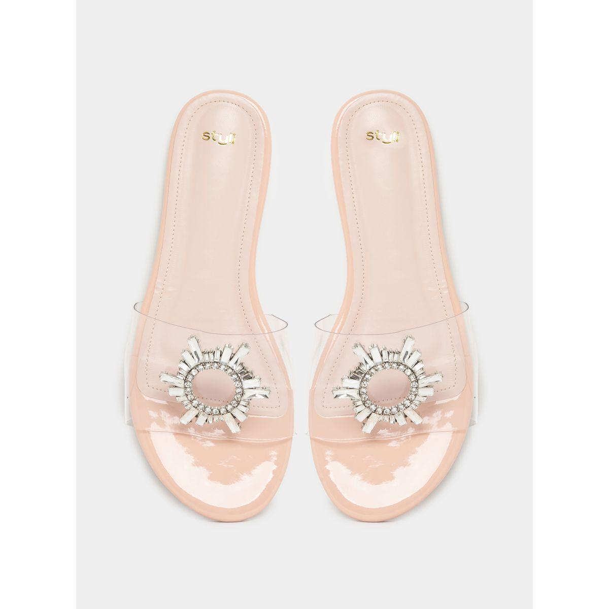 Styli Embellished Open Toe Flat Sandals-women-shoes-sandals-flats-image-5