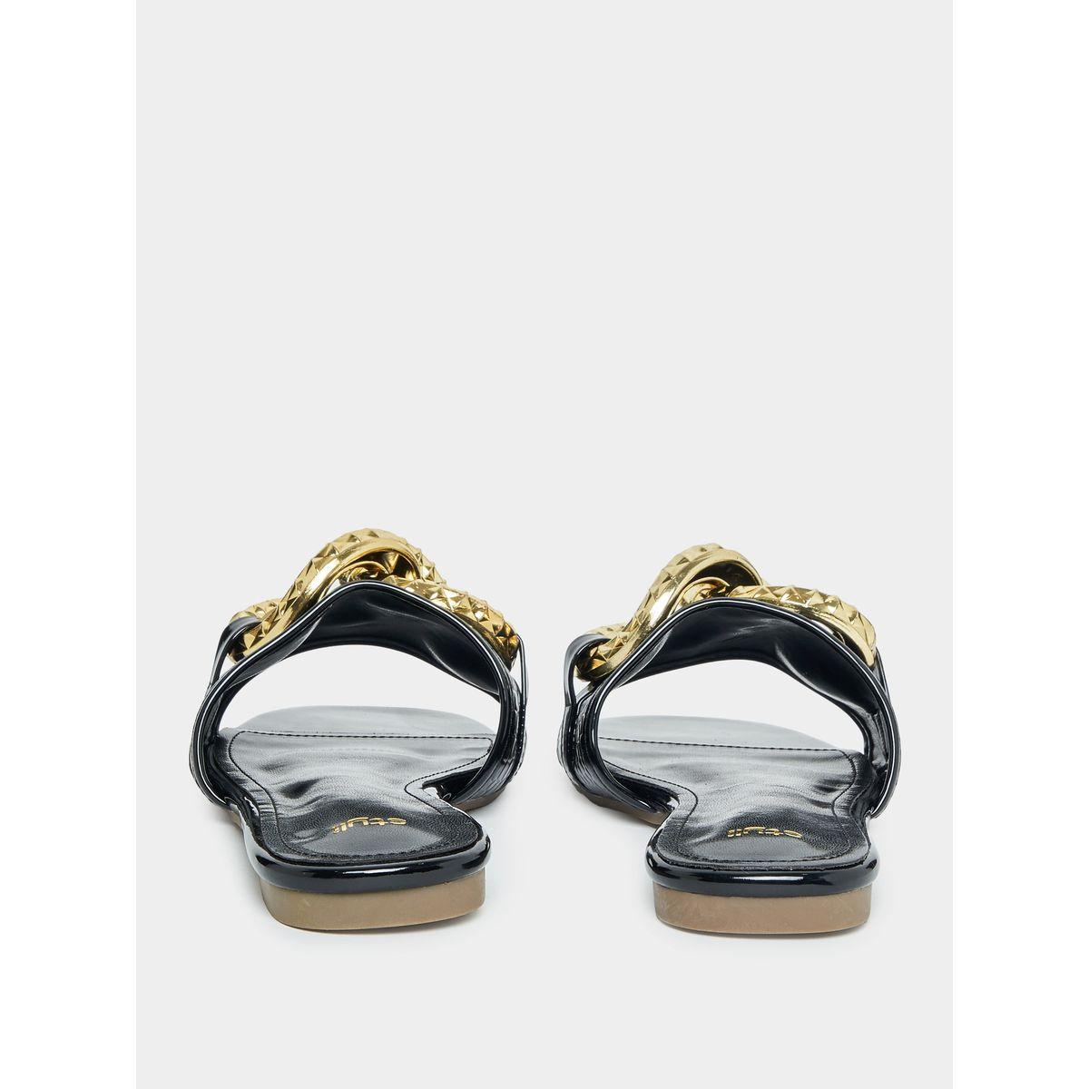 Styli Chain Decor Flat Sandals-women-shoes-sandals-flats-image-3