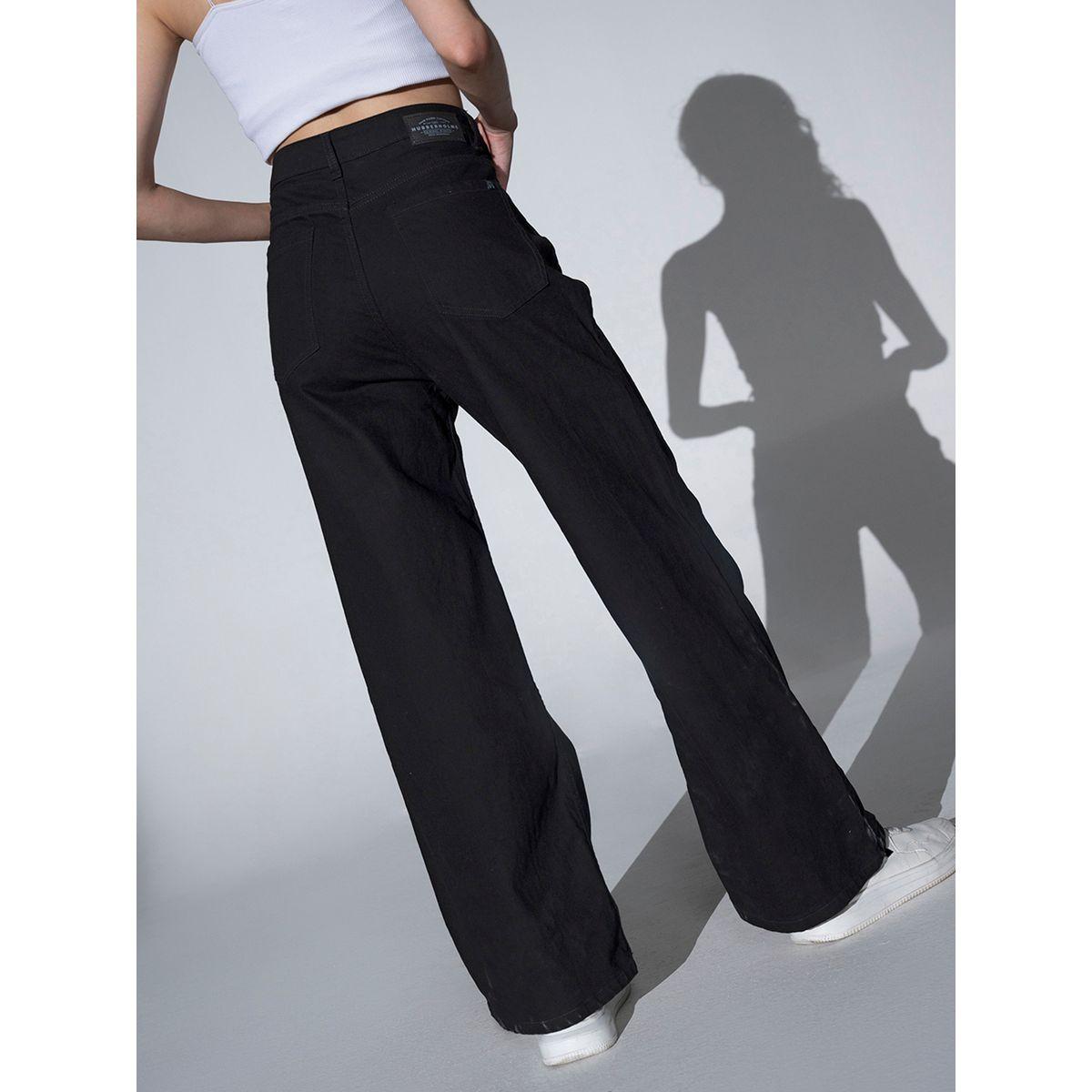 جينز بنسيج قابل للتمدد مع ارجل واسعة هابر هولم × ستايلي-women-clothing-bottoms-jeans-image-3