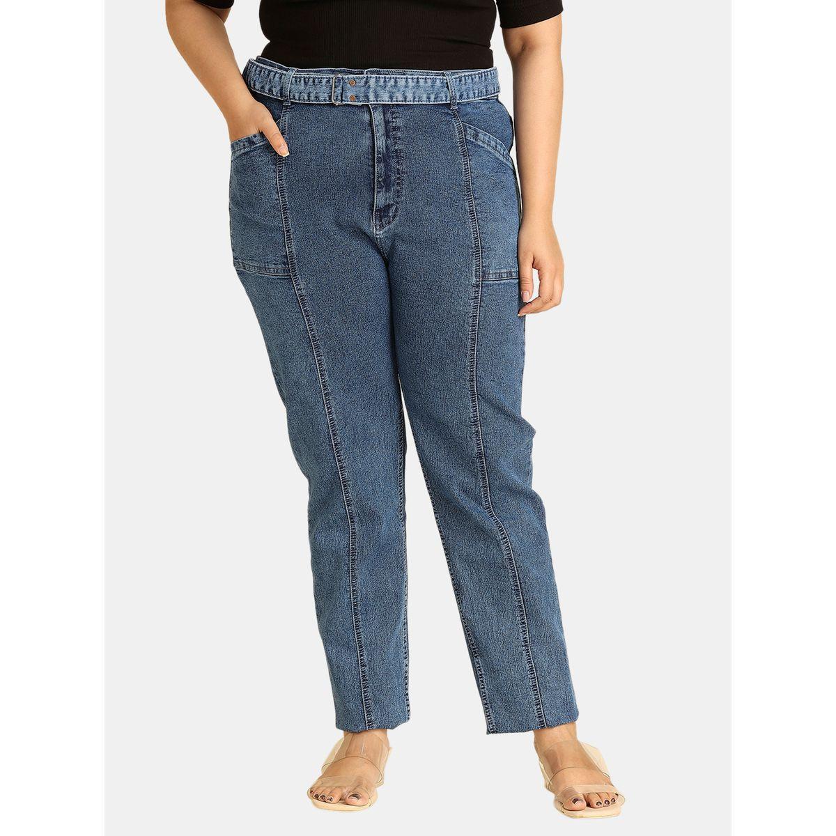 High Star X Styli  Plus High Rise Straight Fit Stretchable Jeans-women-clothing-bottoms-jeans-image-1
