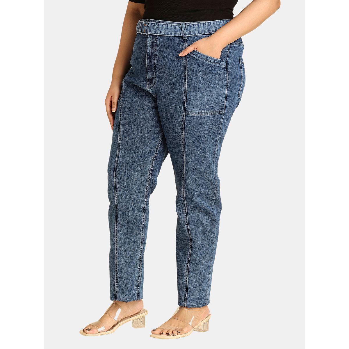 High Star X Styli  Plus High Rise Straight Fit Stretchable Jeans-women-clothing-bottoms-jeans-image-2
