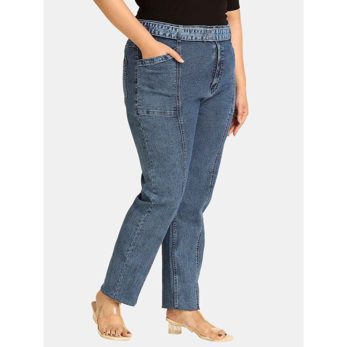High Star X Styli  Plus High Rise Straight Fit Stretchable Jeans-women-clothing-bottoms-jeans-image-3