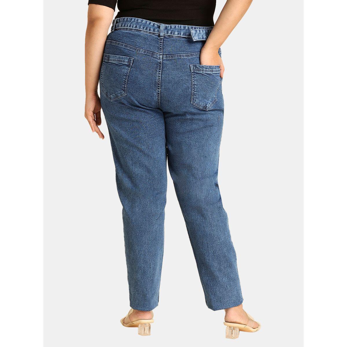 High Star X Styli  Plus High Rise Straight Fit Stretchable Jeans-women-clothing-bottoms-jeans-image-4