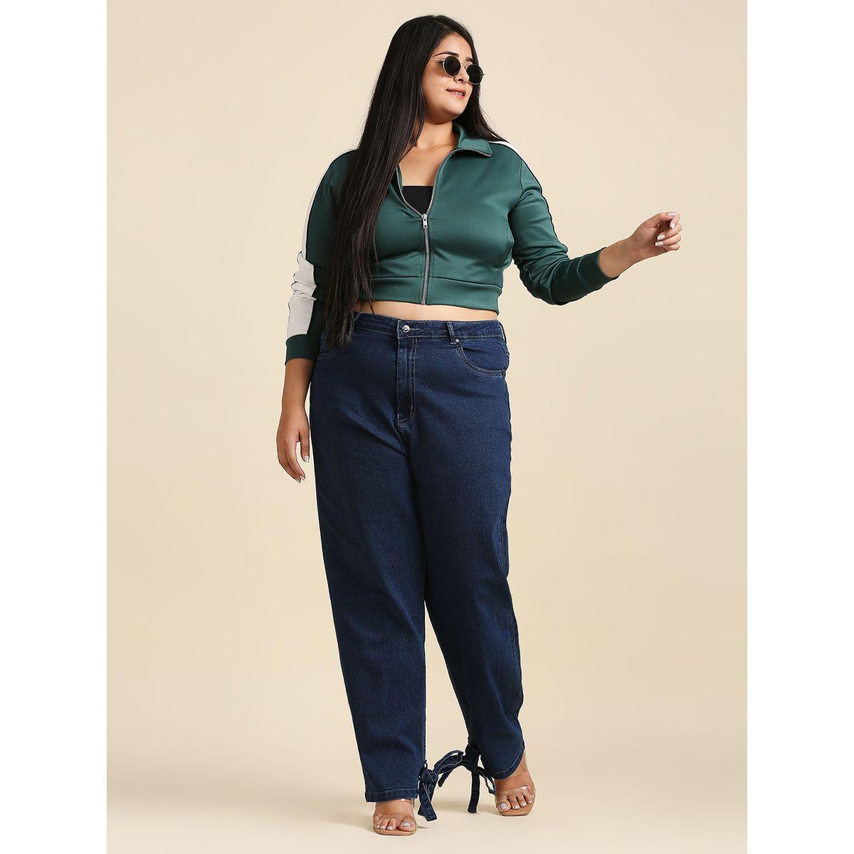 High Star X Styli  Plus High Rise Stretchable Jeans with Tie Detail-women-clothing-bottoms-jeans-image-1