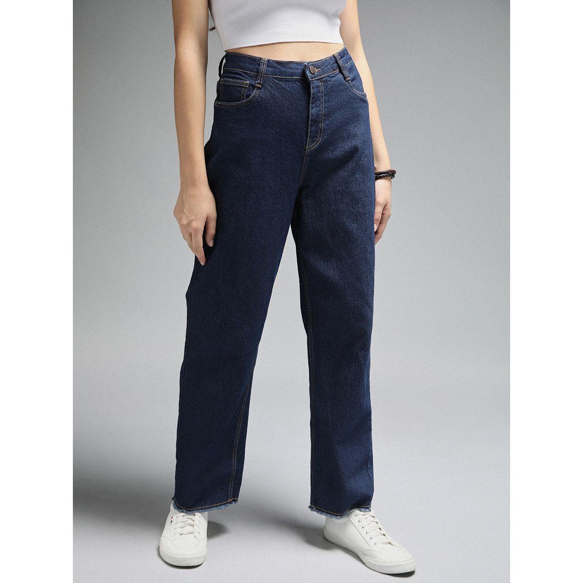 جينز بقصة مستقيمة وخصر عالي هاي ستار × ستايلي-women-clothing-bottoms-jeans-image-2