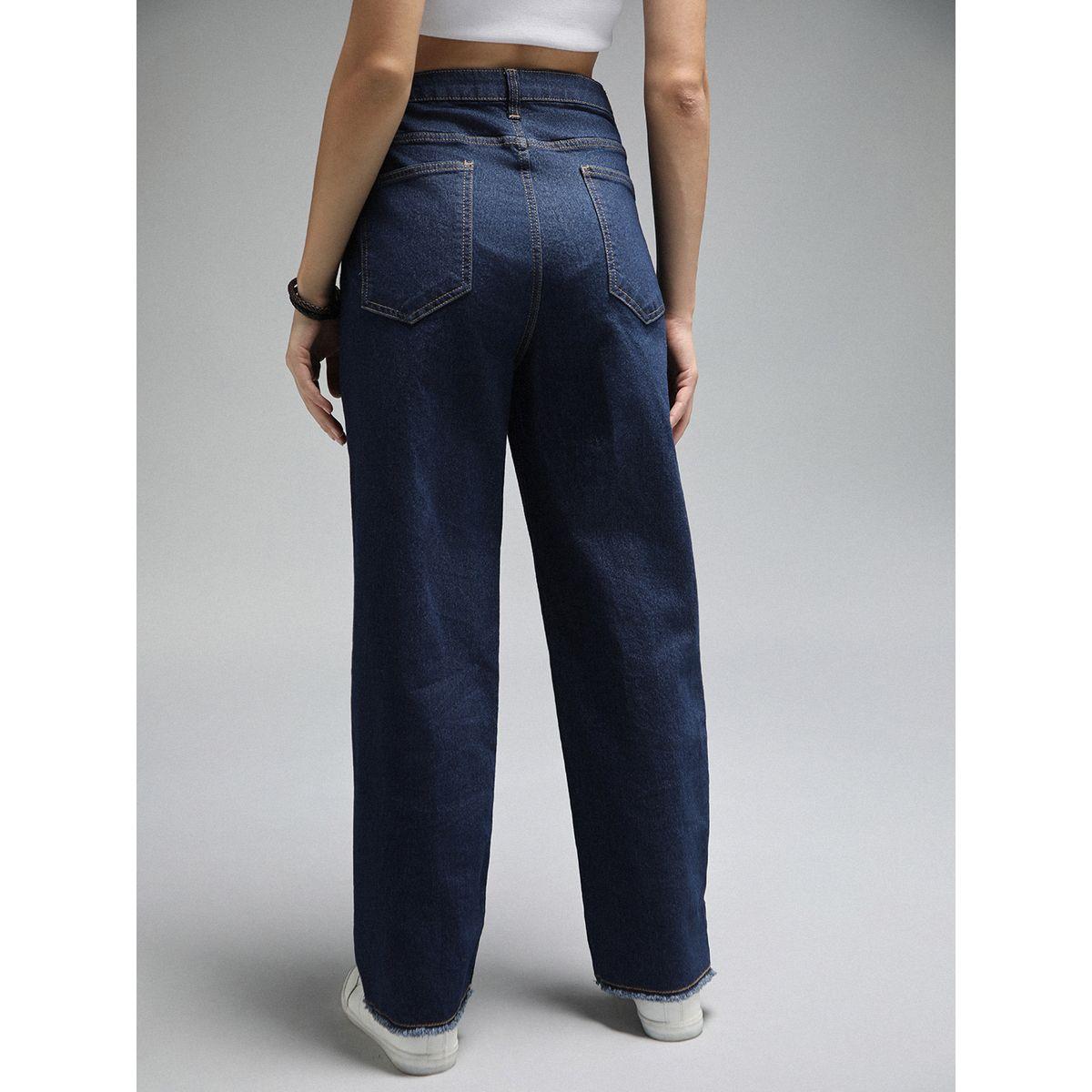جينز بقصة مستقيمة وخصر عالي هاي ستار × ستايلي-women-clothing-bottoms-jeans-image-4
