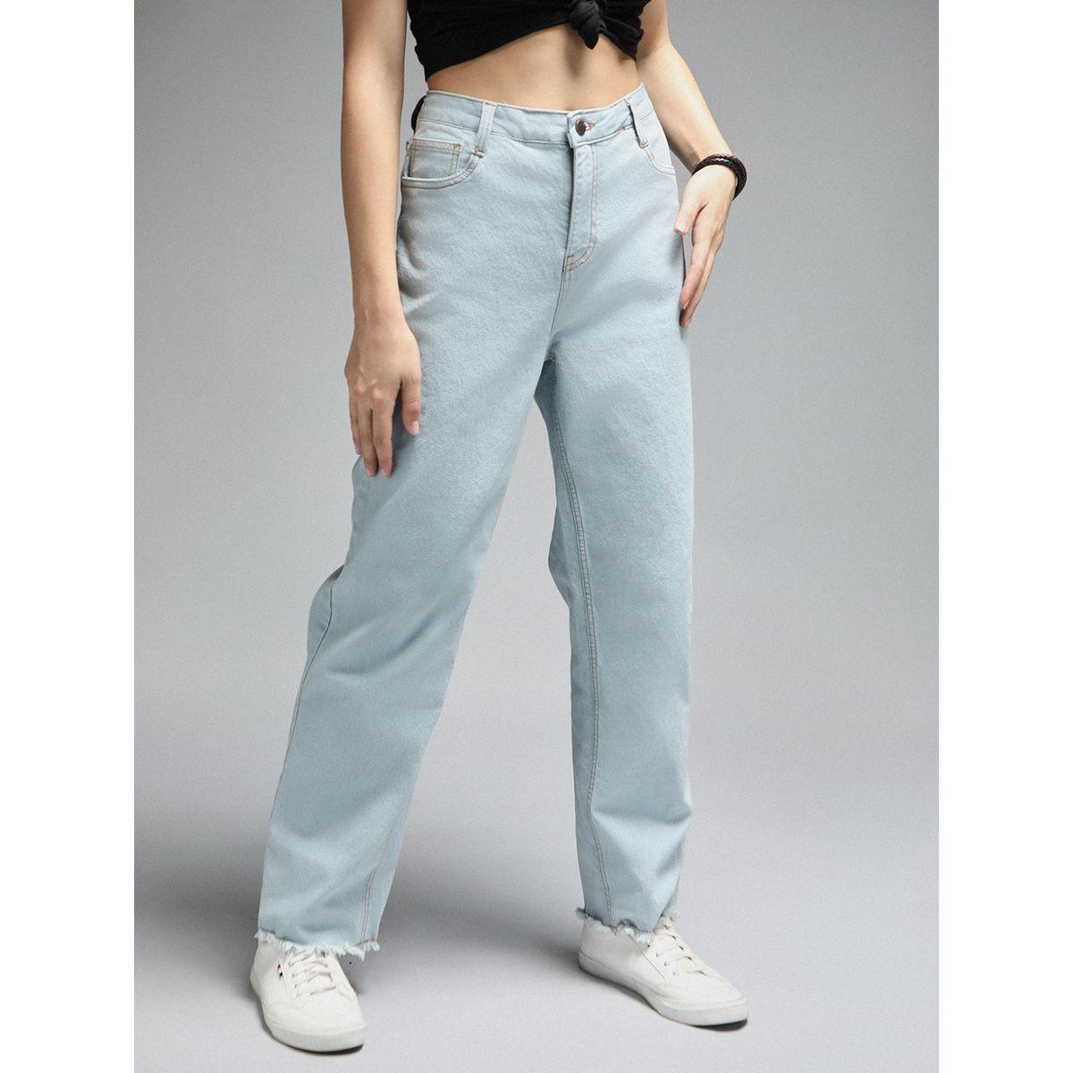 High Star X Styli  High Rise Straight Fit Raw Edge Stretchable Jeans-women-clothing-bottoms-jeans-image-3