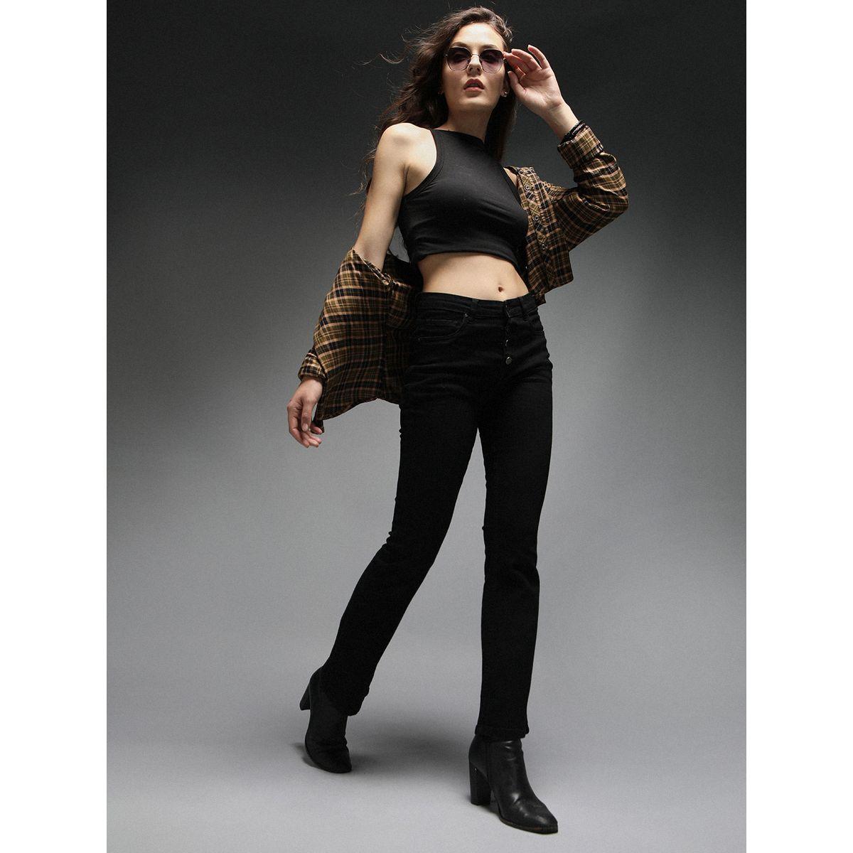 High Star X Styli  High Rise Bootcut Jeans with Button Fly-women-clothing-bottoms-jeans-image-6