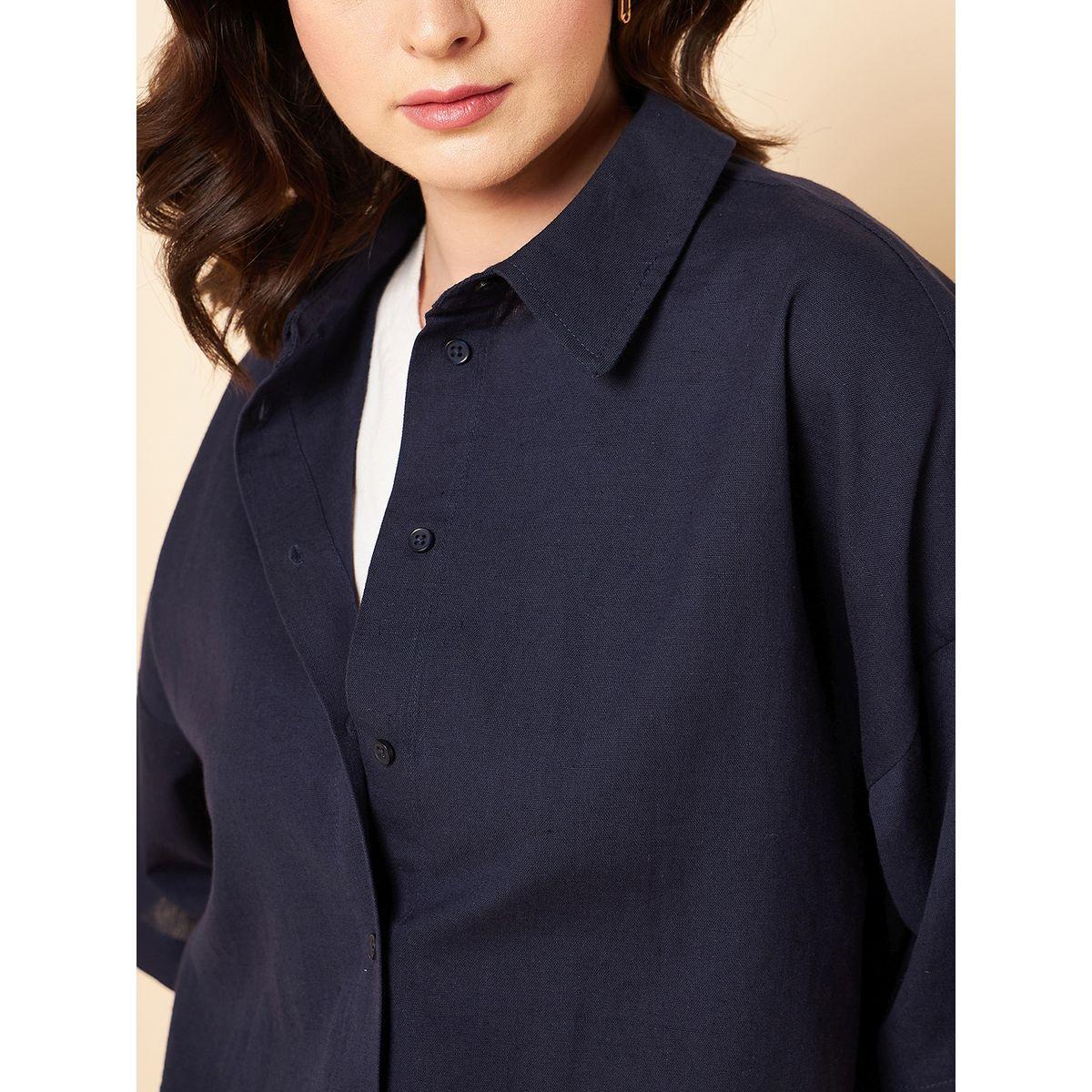 High Star X Styli  Oversized Solid Shirt with Drop Shoulder Sleeves-women-clothing-shirtsandblouses-shirts-image-5
