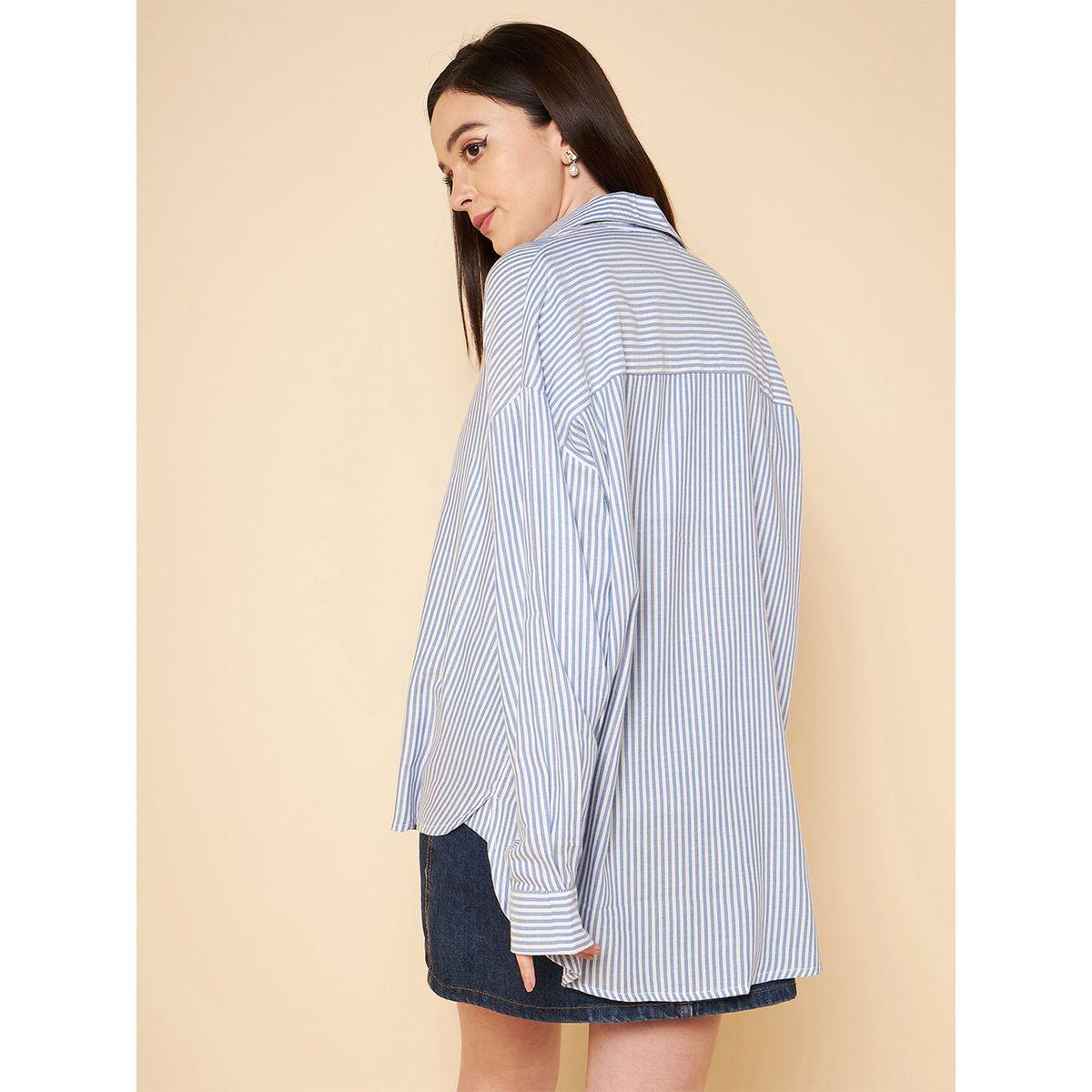 بلوزة واسعة مخططة مع اكمام طويلة هاي ستار × ستايلي-women-clothing-shirtsandblouses-shirts-image-5