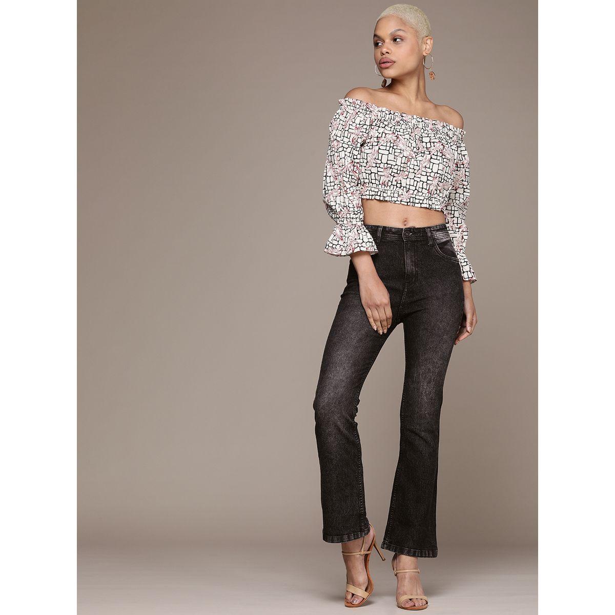 جينز بوت كات بنسيج قابل للتمدد وخصر عالي هاي ستار × ستايلي-women-clothing-bottoms-jeans-image-4