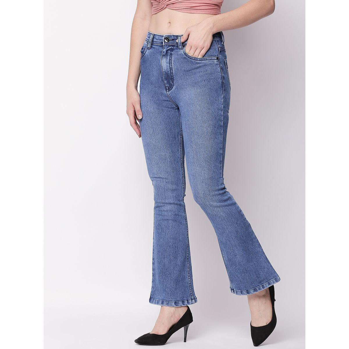 جينز بوت كات بنسيج مطاطي وخصر متوسط هاي ستار × ستايلي-women-clothing-bottoms-jeans-image-2