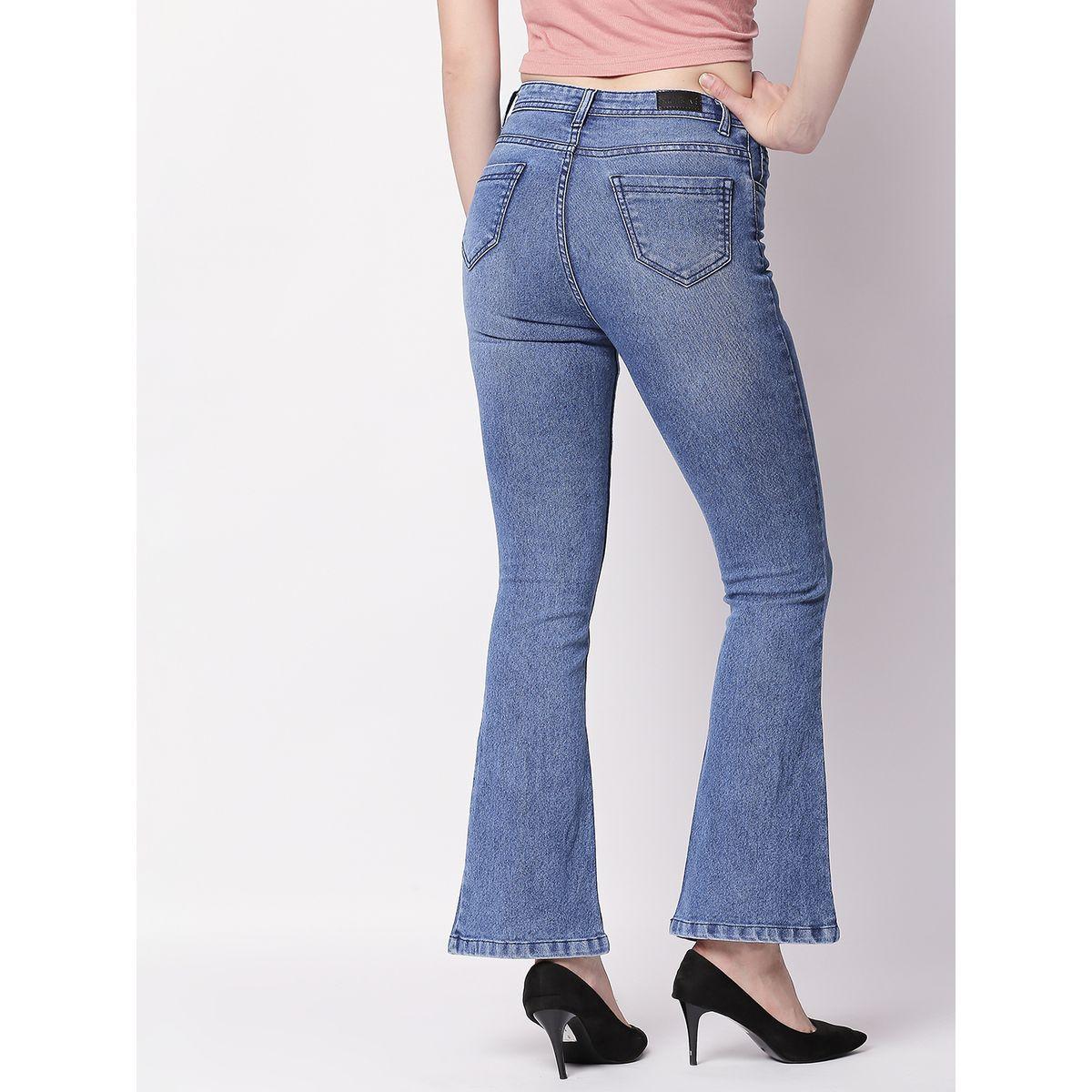 جينز بوت كات بنسيج مطاطي وخصر متوسط هاي ستار × ستايلي-women-clothing-bottoms-jeans-image-4