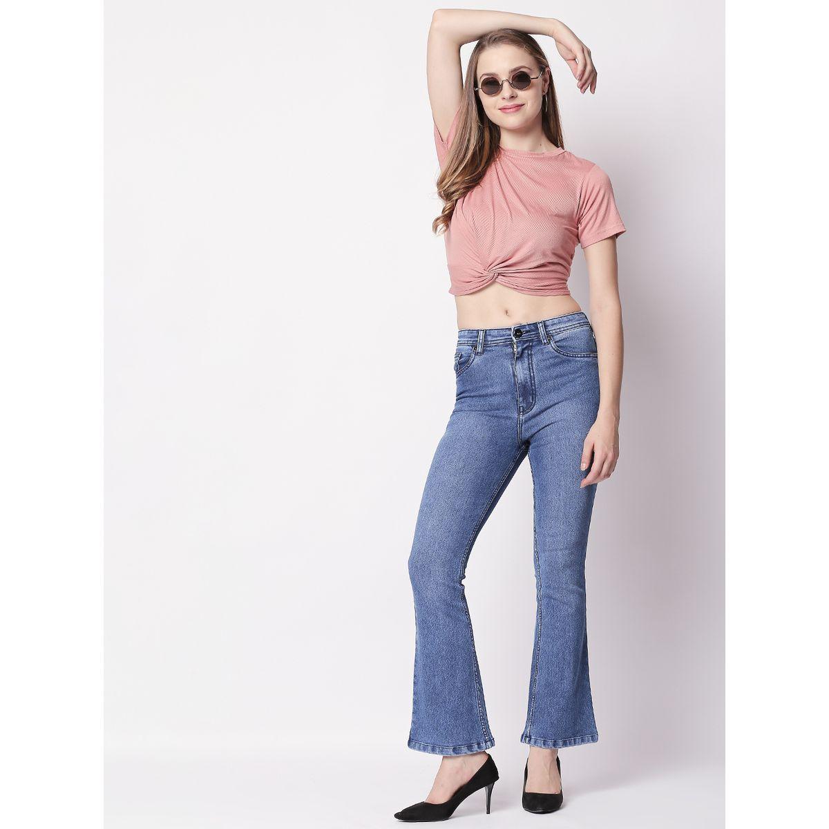 جينز بوت كات بنسيج مطاطي وخصر متوسط هاي ستار × ستايلي-women-clothing-bottoms-jeans-image-7