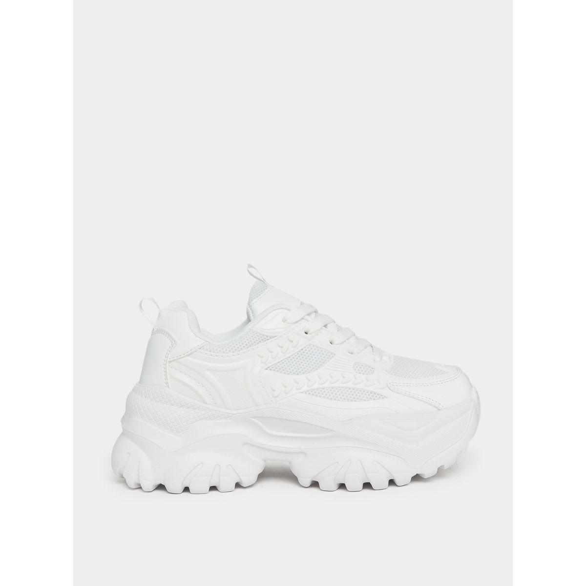 Styli Textured Lace Up Chunky Sole Sneakers-women-shoes-sneakers-image-2
