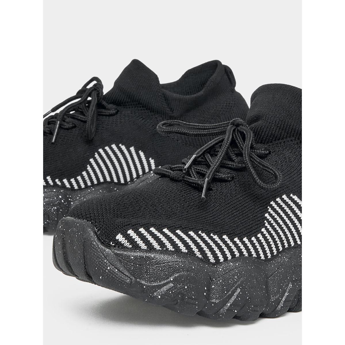 Styli Textured Lace Up Thick Sole Sneakers-women-shoes-sneakers-image-4