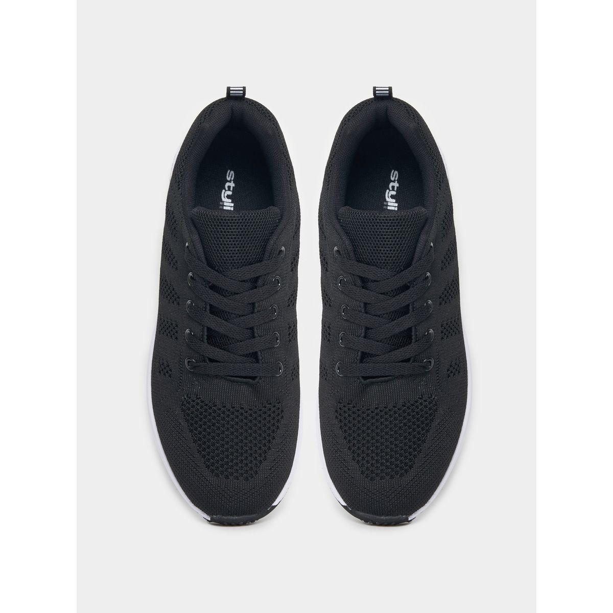 Styli Textured Lace-Up Mesh Sneakers-women-shoes-sneakers-image-5