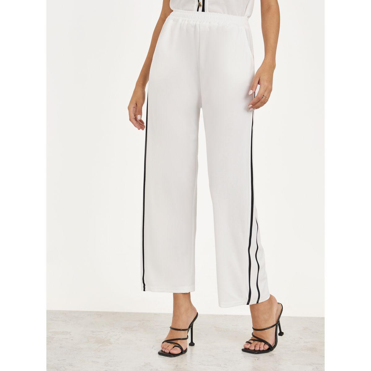Styli Contrast Trim Detail Shirt & Straight Leg Pants Co-Ords-women-clothing-coordsets-image-6