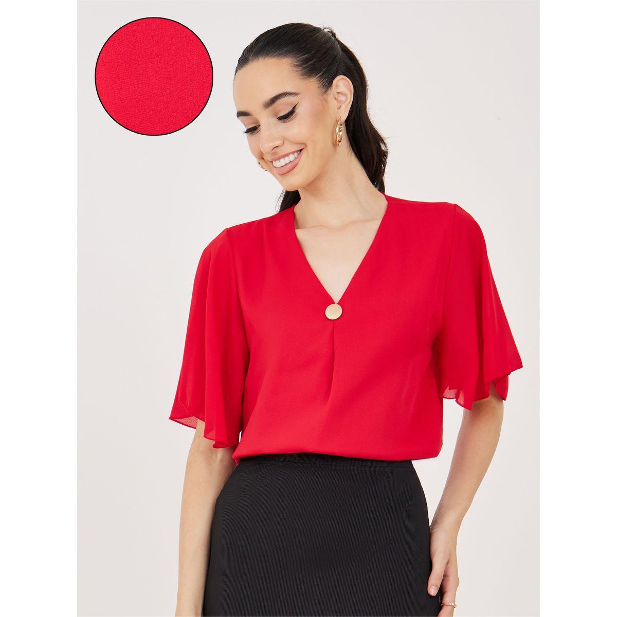 بلوزة سادة مع ازرار غلق-women-clothing-shirtsandblouses-blouses-image-5