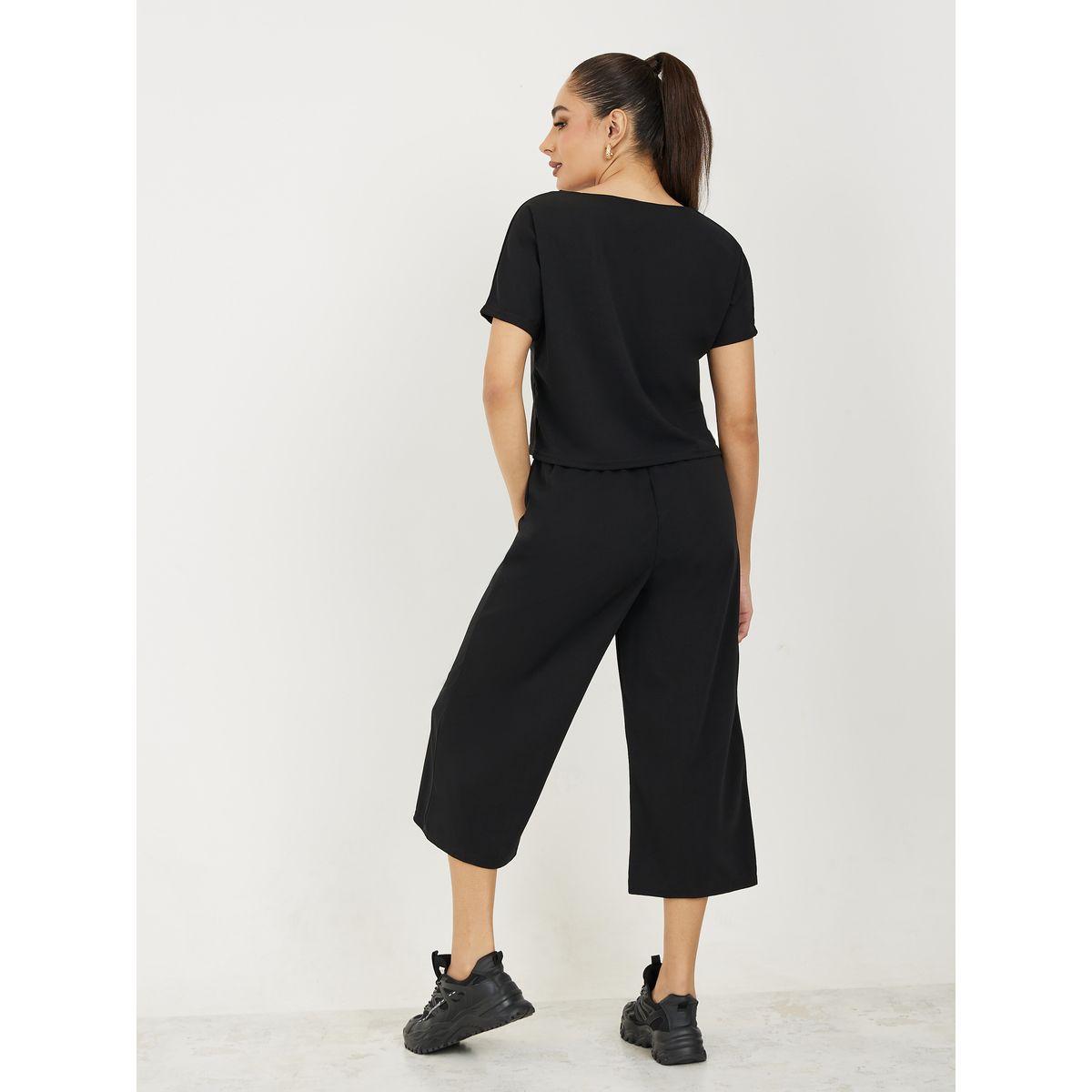 Styli Boat Neck Boxy Fit T-Shirt & Cropped Pants Co-Ords-women-clothing-coordsets-image-5