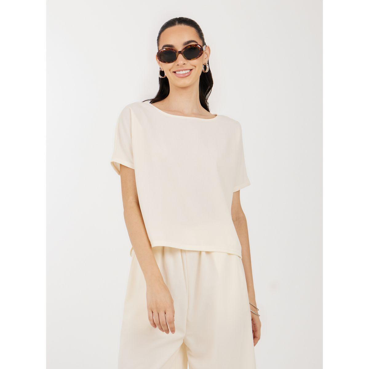 طقم منسق من بنطال قصير وتيشيرت بقصة بوكسي-women-clothing-coordsets-image-2