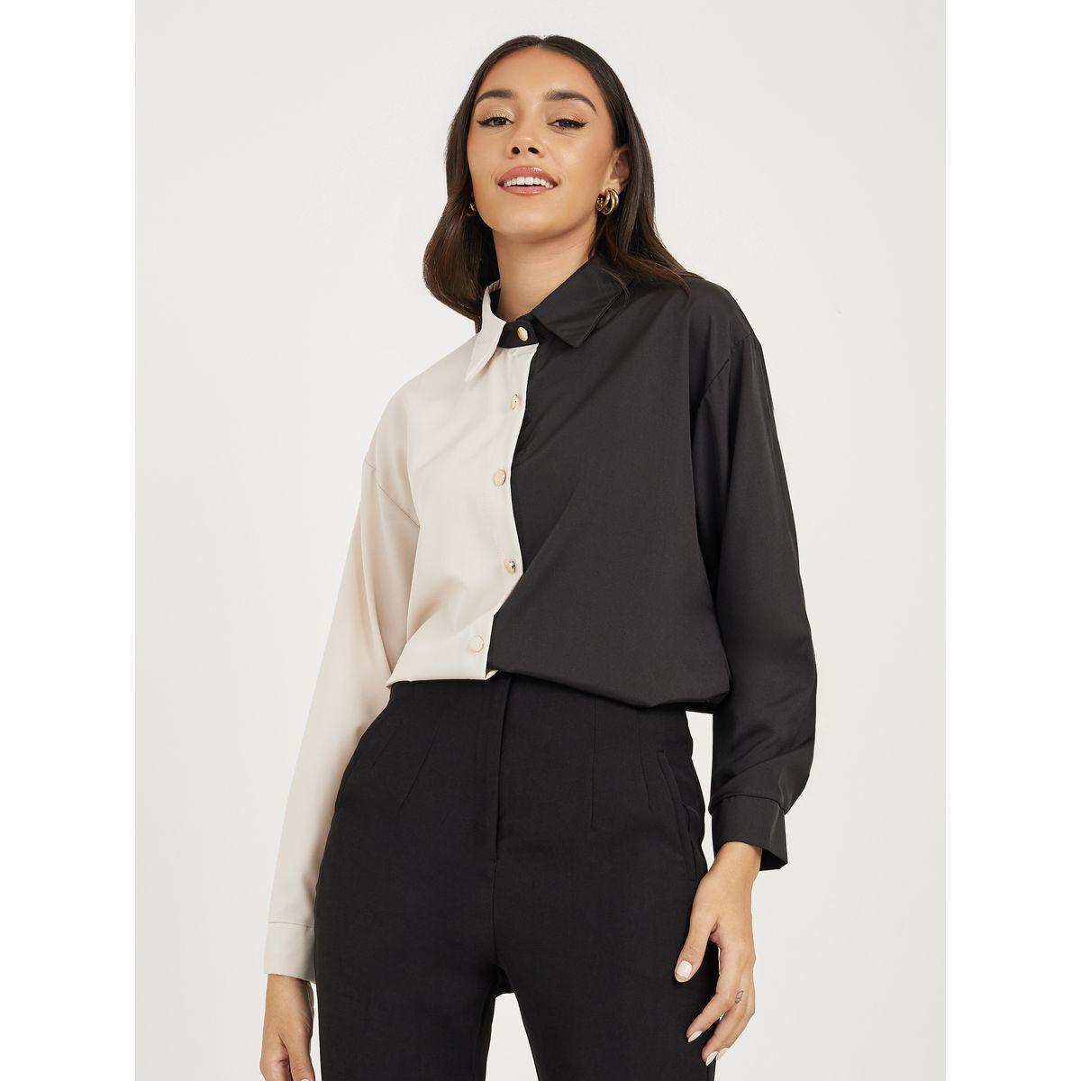 Styli Colorblock Oversized Shirt-women-clothing-shirtsandblouses-shirts-image-1