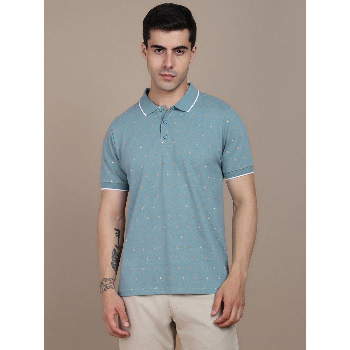 تيشيرت بولو بقصة سليم فت وطبعات صغيرة دينيس لينجو × ستايلي-men-clothing-tshirtsandpolos-polos-image-1