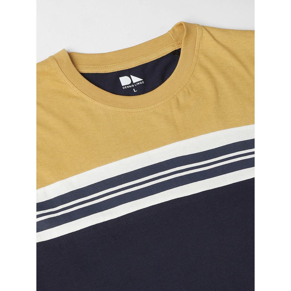 تيشيرت بتداخلات مخططة وقصة سليم فت دينيس لينجو × ستايلي-men-clothing-tshirtsandpolos-tshirts-image-4
