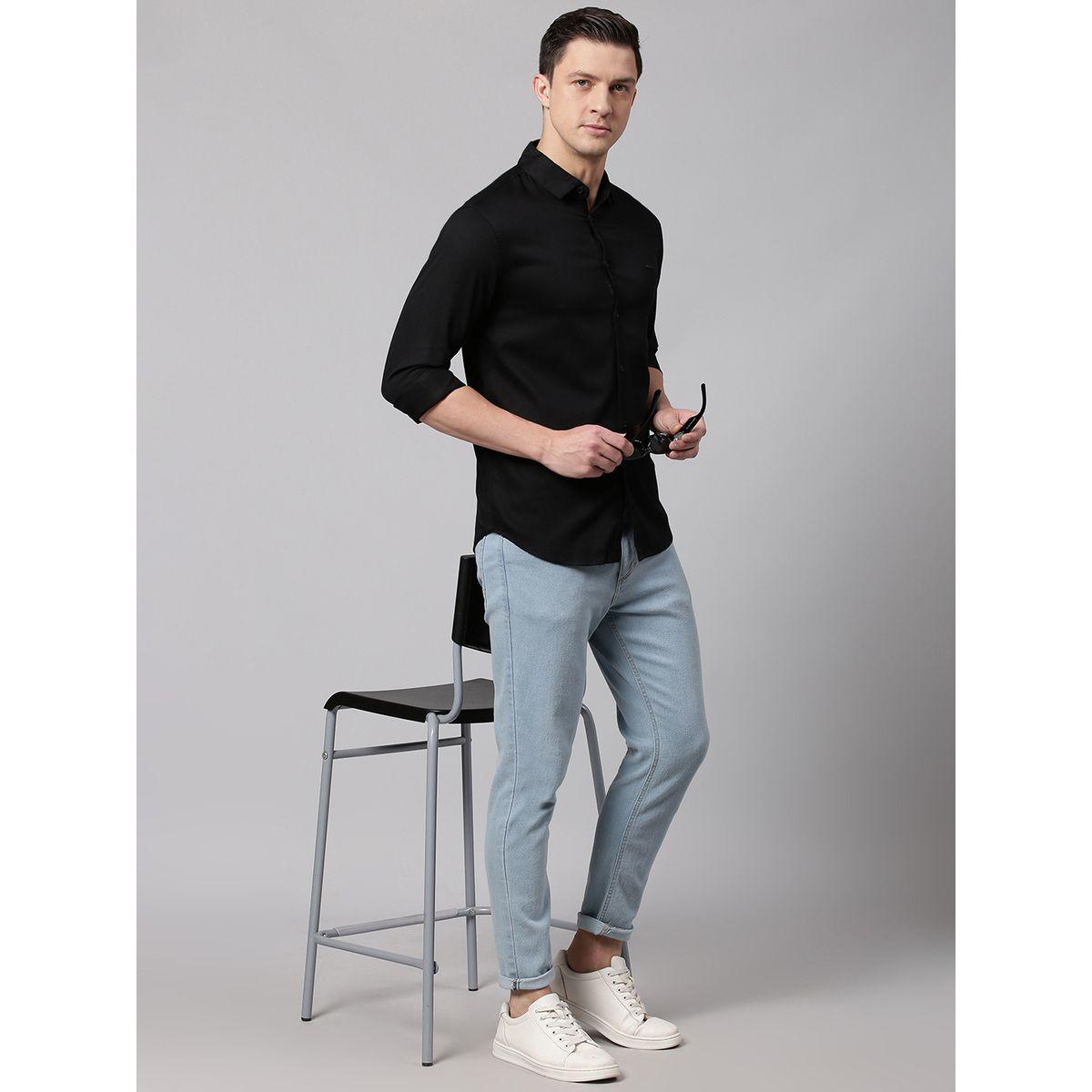 قميص سادة بأزرار غلق دينيس لينجو × ستايلي-men-clothing-shirts-image-4