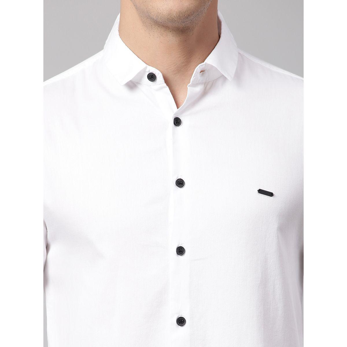 قميص سادة بقصة سليم فت دينيس لينجو × ستايلي-men-clothing-shirts-image-2