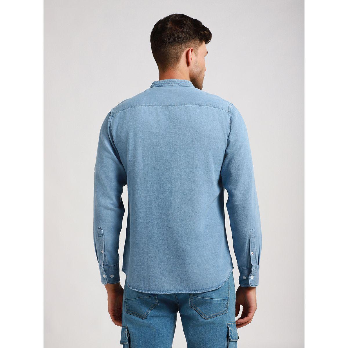 قميص كاجوال بياقة ماندارين دينيس لينجو × ستايلي-men-clothing-shirts-image-3