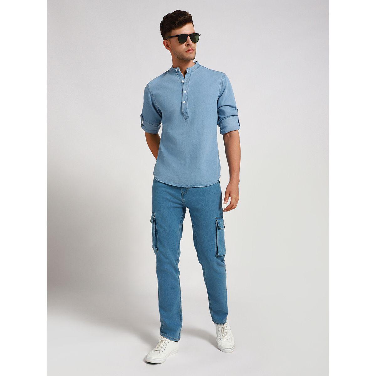 قميص كاجوال بياقة ماندارين دينيس لينجو × ستايلي-men-clothing-shirts-image-4