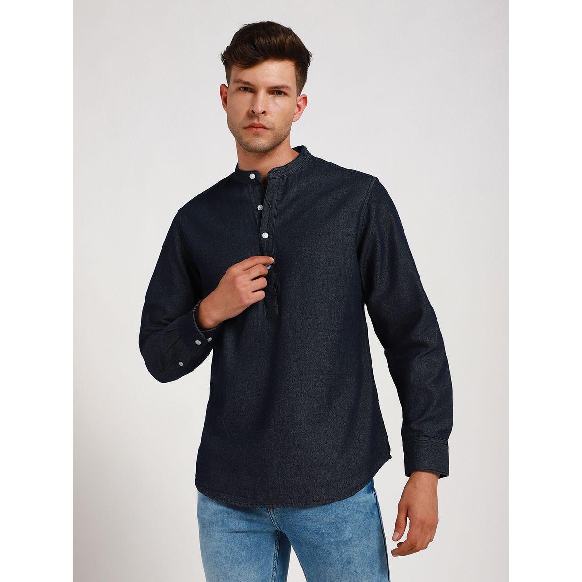 قميص كاجوال بياقة ماندارين دينيس لينجو × ستايلي-men-clothing-shirts-image-1